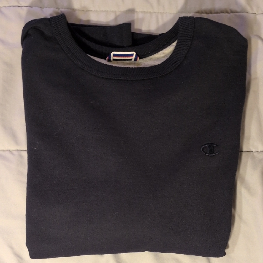 Champion 2XL Men's Navy And Gray Sweater